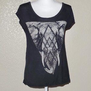 4/$20 Elephant Graphic Tee with Metal Rivet/Studs